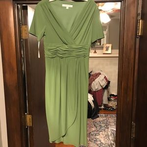 Green Evan Picone wrap dress